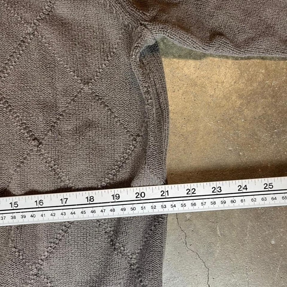 Vintage 90s Brown diamond pattern sweater Men's Size XL - Picture 6 of 6
